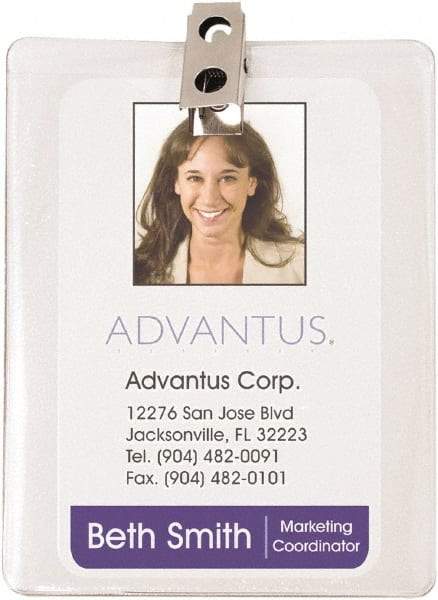 ADVANTUS - Clip-On Badge Holder - Clear - A1 Tooling