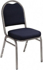 NPS - Fabric Blue Stacking Chair - Silver Frame, 18" Wide x 20" Deep x 34" High - A1 Tooling