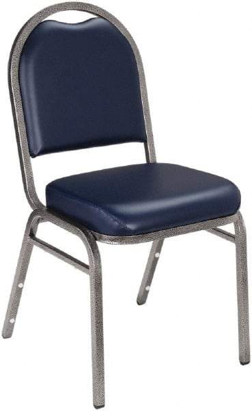 NPS - Vinyl Blue Stacking Chair - Silver Frame, 18" Wide x 20" Deep x 34" High - A1 Tooling