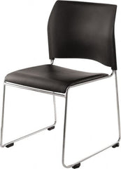 NPS - Vinyl Black Stacking Chair - Chrome Frame, 20" Wide x 19-1/4" Deep x 30" High - A1 Tooling