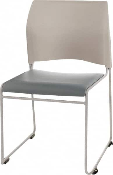 NPS - Vinyl Blue Stacking Chair - Silver Frame, 20" Wide x 19-1/4" Deep x 30" High - A1 Tooling