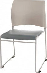 NPS - Vinyl Blue Stacking Chair - Silver Frame, 20" Wide x 19-1/4" Deep x 30" High - A1 Tooling