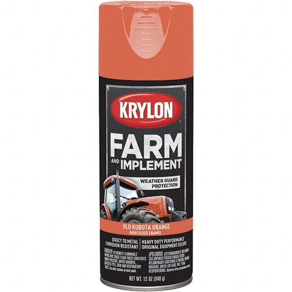 Krylon - Kubota Orange, 12 oz Net Fill, Gloss, Farm & Equipment Spray Paint - 12 oz Container, Use on Equipment - A1 Tooling