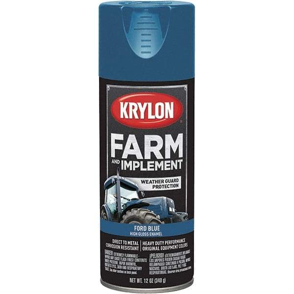 Krylon - Blue (Ford), 12 oz Net Fill, Gloss, Farm & Equipment Spray Paint - 12 oz Container, Use on Equipment - A1 Tooling