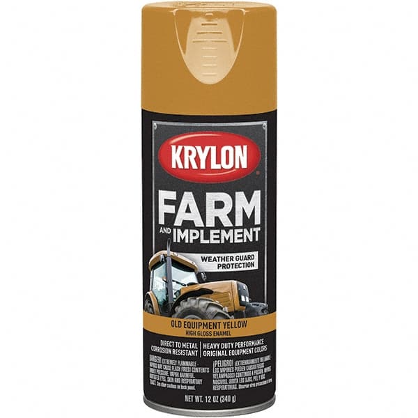 Krylon - Yellow (Caterpillar Old), 12 oz Net Fill, Gloss, Farm & Equipment Spray Paint - 12 oz Container, Use on Equipment - A1 Tooling