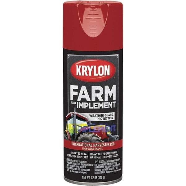 Krylon - Red (International Harvester), 12 oz Net Fill, Gloss, Farm & Equipment Spray Paint - 12 oz Container, Use on Equipment - A1 Tooling