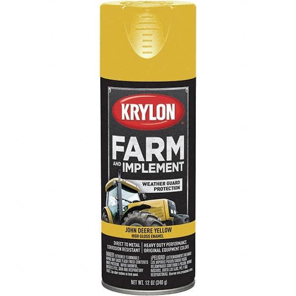 Krylon - Yellow (John Deere), 12 oz Net Fill, Gloss, Farm & Equipment Spray Paint - 12 oz Container, Use on Equipment - A1 Tooling