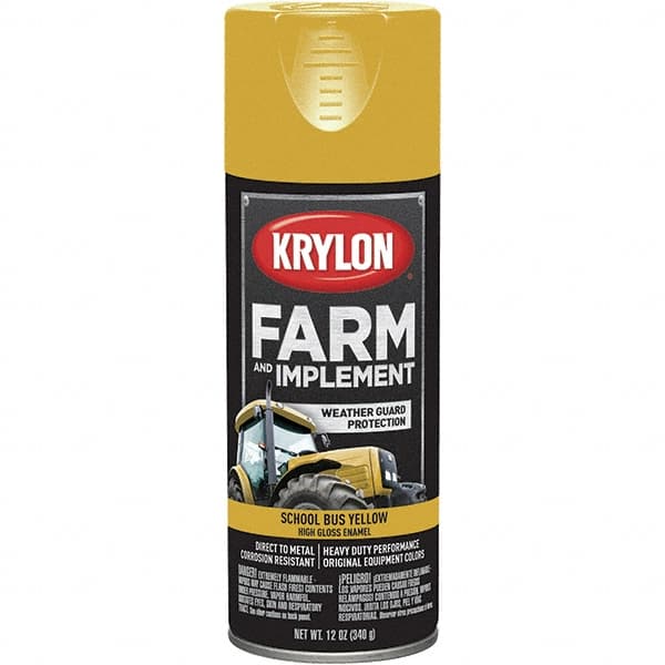 Krylon - School Bus Yellow, 12 oz Net Fill, Gloss, Farm & Equipment Spray Paint - 12 oz Container, Use on Equipment - A1 Tooling