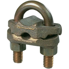 Panduit - 8 to 4 AWG Compatible Grounding Clamp - Bronze, 4-3/4" OAL, cULus Listed 467 & DB Rated - A1 Tooling