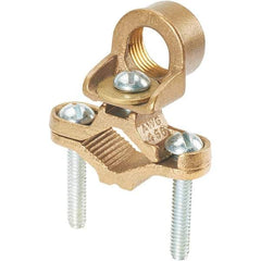 Panduit - 8 to 4 AWG Compatible Grounding Clamp - Bronze, 4-1/4" OAL - A1 Tooling