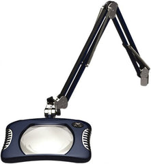 O.C. White - 43 Inch, Spring Suspension, Clamp on, LED, Spectre Blue, Magnifying Task Light - 8 Watt, 7.5 and 15 Volt, 2x Magnification, 5-1/4 Inch Wide, 7 Inch Long - A1 Tooling