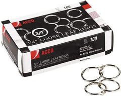 ACCO - 3/4", Book Rings - Steel, Silver - A1 Tooling