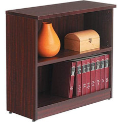 ALERA - 2 Shelf, 29-1/2" High x 31-3/4" Wide Bookcase - 14" Deep, Woodgrain Laminate, Mahogany - A1 Tooling