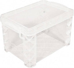 ADVANTUS - 1 Compartment, 6-1/4 Inch Wide x 4-1/4 Inch Deep x 4-1/4 Inch High, Card File Box With Lift-Off Lid - Plastic, Clear - A1 Tooling