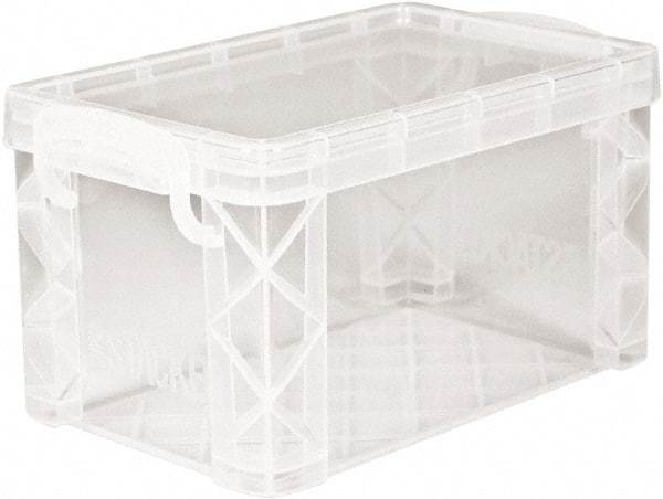 ADVANTUS - 1 Compartment, 6-1/4 Inch Wide x 3-7/8 Inch Deep x 3-1/2 Inch High, Card File Box With Lift-Off Lid - Plastic, Clear - A1 Tooling