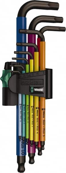 Wera - 9 Piece L-Key Hex Key Set - Hex Range 1.5 to 10mm - A1 Tooling