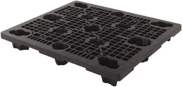 LEWISBins+ - 40.2" Long x 48.2" & Wide x 5-3/4" High Polypropylene Nestable Pallet - 12,000 Lb Static Capacity, Black - A1 Tooling