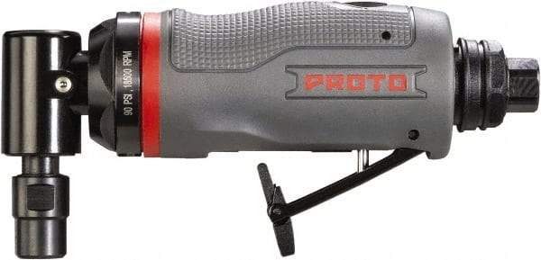 Proto - 1/4" Collet, Angle Handle, Angle Air Die Grinder - 18,500 RPM, Rear Exhaust, 4 CFM, 0.5 hp, 90 psi, 1/4" Inlet - A1 Tooling