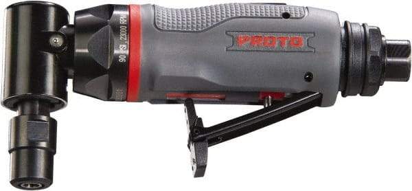 Proto - 1/4" Collet, Angle Handle, Angle Air Die Grinder - 23,000 RPM, Rear Exhaust, 2.7 CFM, 0.3 hp, 90 psi, 1/4" Inlet - A1 Tooling