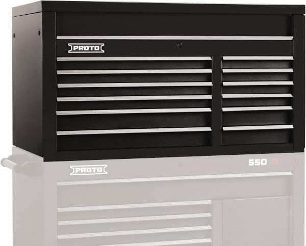 Proto - 12 Drawer Top Tool Chest - 50" Wide x 25-1/4" Deep x 27" High, Steel, Black - A1 Tooling