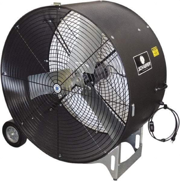 Schaefer Ventilation Equipment - 36" Blade, 1/2 hp, 11,700 CFM, Industrial Circulation Fan - Portable with Wheels, 1 Speed - A1 Tooling