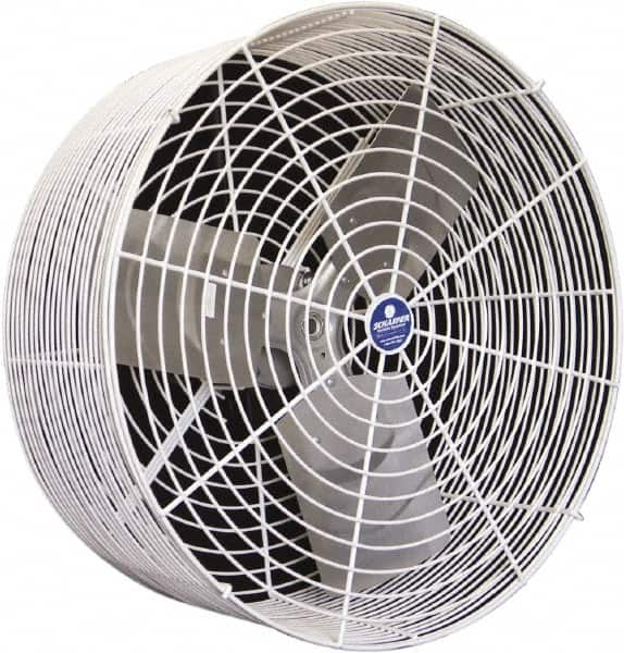 Schaefer Ventilation Equipment - 24" Blade, 1/2 hp, 7,750 CFM, Industrial Circulation Fan - Ceiling Mount, 1 Speed - A1 Tooling