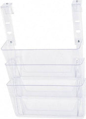 Deflect-o - 13" Wide x 4" Deep x 20" High, 3 Compartments, Plastic Hanging File Folder Racks-Plastic - Clear, 12-3/4" Compartment Width x 3-3/4" Compartment Depth x 6-3/4" Compartment Height - A1 Tooling