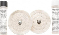 Value Collection - 4" Diam Cushion Sewn, Spiral Sewn Buffing Wheel Set - 1/2" Arbor Hole - A1 Tooling