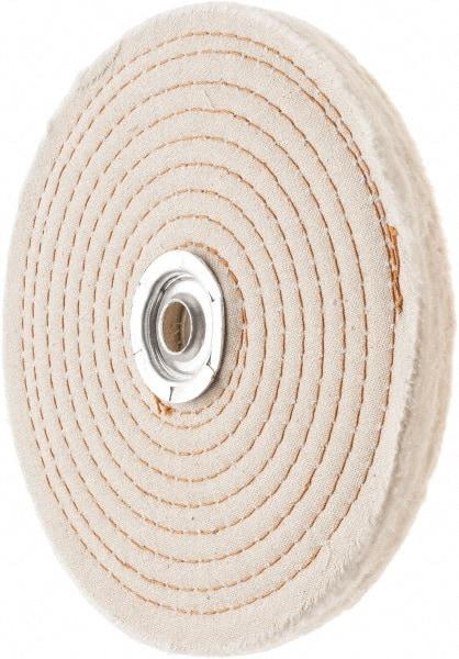 Value Collection - 6" Diam x 1/2" Thick Unmounted Buffing Wheel - 50 Ply, Polishing, 1" Arbor Hole, Hard Density - A1 Tooling