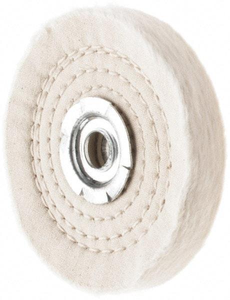 Value Collection - 4" Diam x 1/2" Thick Unmounted Buffing Wheel - 50 Ply, Polishing, 1" Arbor Hole, Hard Density - A1 Tooling