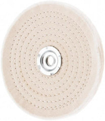 Value Collection - 6" Diam x 1/4" Thick Unmounted Buffing Wheel - 40 Ply, Polishing, 1" Arbor Hole, Hard Density - A1 Tooling