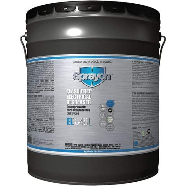 Sprayon - 5 Gallon Pail Electrical Grade Cleaner/Degreaser - 37,000 Volt Dielectric Strength, Nonflammable, Food Grade, Plastic Safe - A1 Tooling