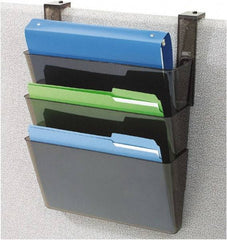 Deflect-o - 13" Wide x 7" High x 4" Deep Plastic Wall File - 3 Compartments, Black - A1 Tooling