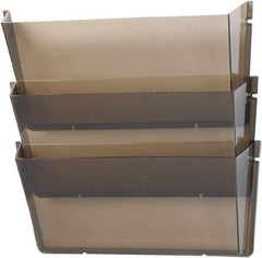 Deflect-o - 14-1/2" Wide x 6-1/2" High x 3" Deep Plastic Wall File - 3 Compartments, Smoke - A1 Tooling