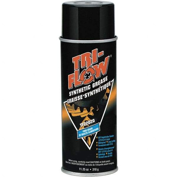 Tri-Flow - 11.25 oz Aerosol Synthetic High Temperature Grease - Translucent White, Food Grade & High Temperature, 400°F Max Temp, - A1 Tooling