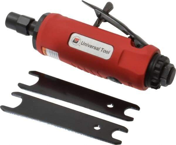 Universal Tool - 1/4" Collet, Straight Handle, Straight Air Die Grinder - 22,000 RPM, Rear Exhaust, 22 CFM, 0.9 hp, 90 psi, 1/4 NPT - A1 Tooling