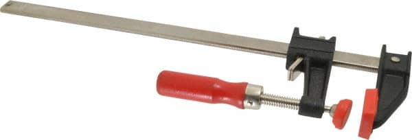 Bessey - 12" Capacity, 2-1/2" Throat Depth Cast Iron Bar Clamp - 600 Lb Clamping Pressure, 16" OAL - A1 Tooling