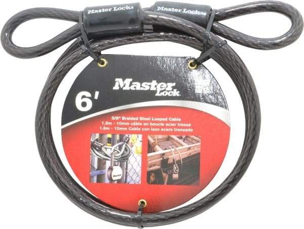 Master Lock - 6' Long Heavy Duty Cable - 3/8" Diam - A1 Tooling