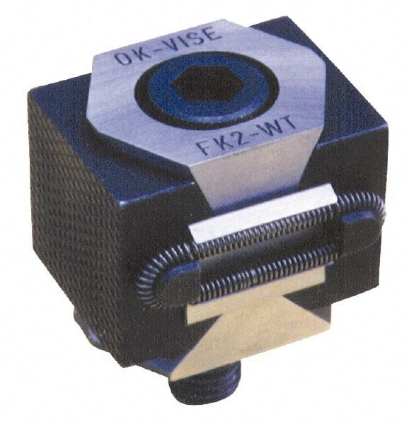 Mitee-Bite - 33,000 Lb Holding Force Double Vise Wedge Clamp - 2.24" Wide x 1.65" Deep x 1.65" High Base, 48 to 52 HRC, 2.24 to 2.64" Jaw Spread, 250 Lb/Ft Torque, 5/8-11 Screw Thread - A1 Tooling