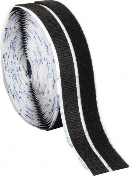 VELCRO Brand - 3/4" Wide x 10 Yd Long Adhesive Backed Hook & Loop Roll - Continuous Roll, Black - A1 Tooling