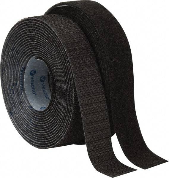 VELCRO Brand - 1" Wide x 5 Yd Long Adhesive Backed Hook & Loop Roll - Continuous Roll, Black - A1 Tooling