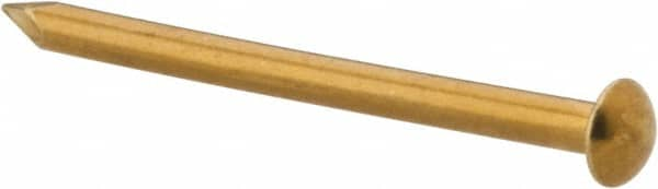 Made in USA - 18 Gauge, 3/4" OAL Escutcheon Pin Nails - Smooth Shank, Brass, Bright Finish - A1 Tooling