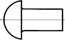 RivetKing - 1/4" Body Diam, Round Uncoated Stainless Steel Solid Rivet - 1" Length Under Head, Grade 18-8 - A1 Tooling