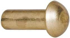 Made in USA - 3/16" Body Diam, Round Brass Solid Rivet - 1/2" Length Under Head - A1 Tooling