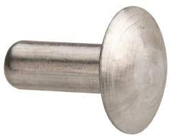 Made in USA - 3/16" Body Diam, Brazier Aluminum Solid Rivet - 1/2" Length Under Head, Grade 1100F, 0.467" Head Diam x 3/32" Head Height - A1 Tooling