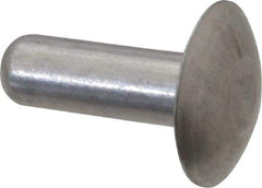 Made in USA - 1/4" Body Diam, Brazier Aluminum Solid Rivet - 3/4" Length Under Head, Grade 1100F, 5/8" Head Diam x 1/8" Head Height - A1 Tooling