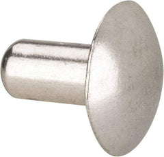 Made in USA - 1/4" Body Diam, Brazier Aluminum Solid Rivet - 1/2" Length Under Head, Grade 2117-T4, 5/8" Head Diam x 1/8" Head Height - A1 Tooling