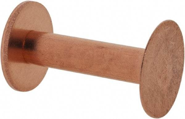 Made in USA - #8 Wire Body Diam, Flat Copper Belt Rivet with Washer - 7/8" Length Under Head, 1/2" Head Diam - A1 Tooling