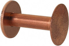 Made in USA - #9 Wire Body Diam, Flat Copper Belt Rivet with Washer - 3/4" Length Under Head, 15/32" Head Diam - A1 Tooling