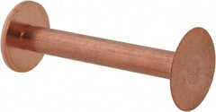 Made in USA - #9 Wire Body Diam, Flat Copper Belt Rivet with Washer - 1-1/4" Length Under Head, 15/32" Head Diam - A1 Tooling